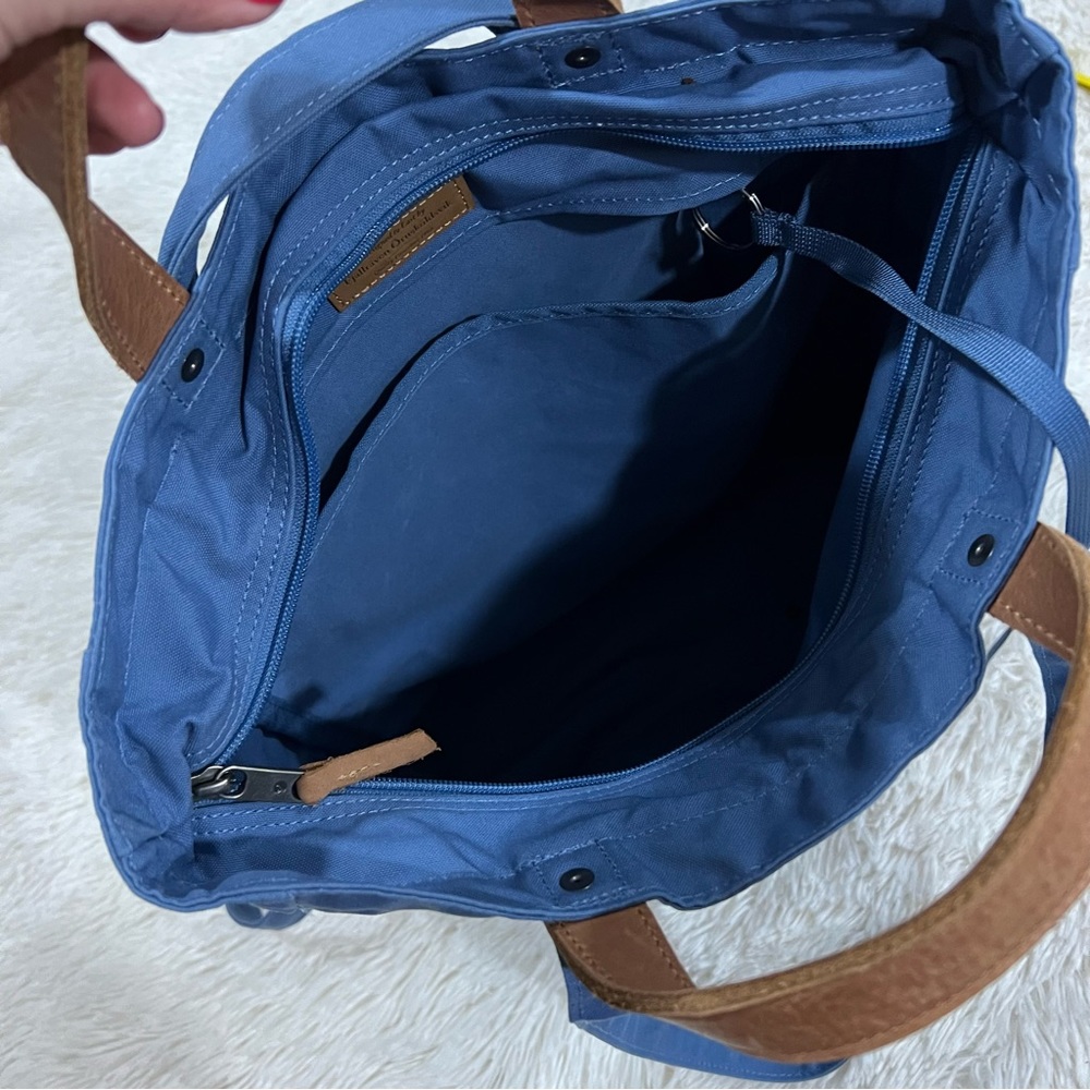 Fjallraven Blue Tote Backpack with Brown Leather Accents - Picture 7 of 12